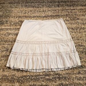 Xhilaration White Cotton Tiered Skirt Size XXL